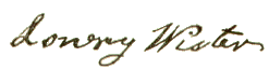Lowry Wister signature